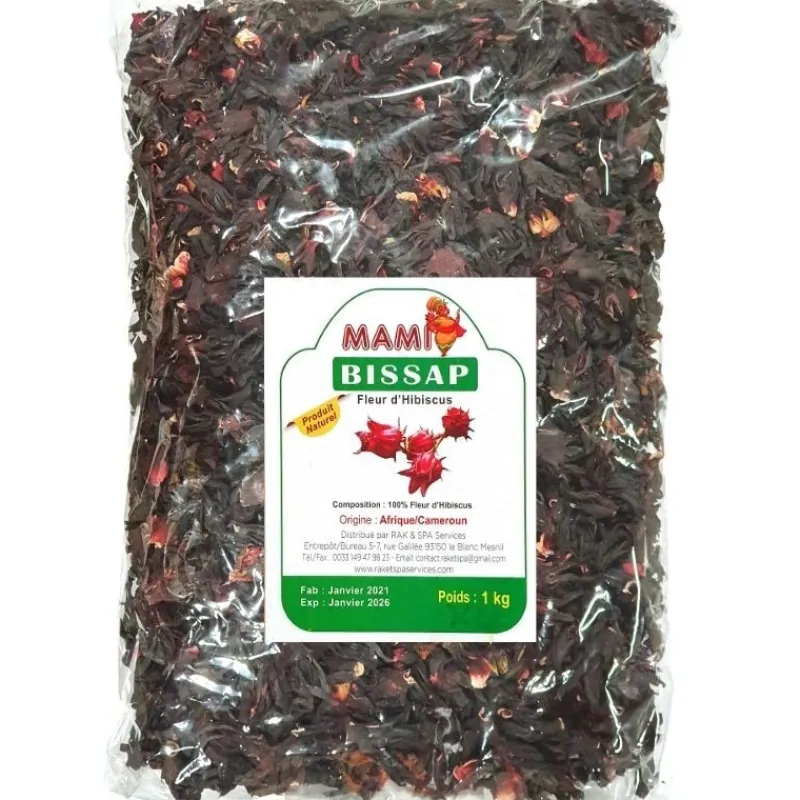 Panier Express Fleurs d'Hibiscus - Bissap rouge - 1kg - Halah New