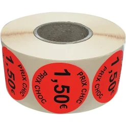 Panier Express Stickers promotionnel adhésif | 1.50€ | Autocollant soldes | Rouleau de 1000 étiquettes Best