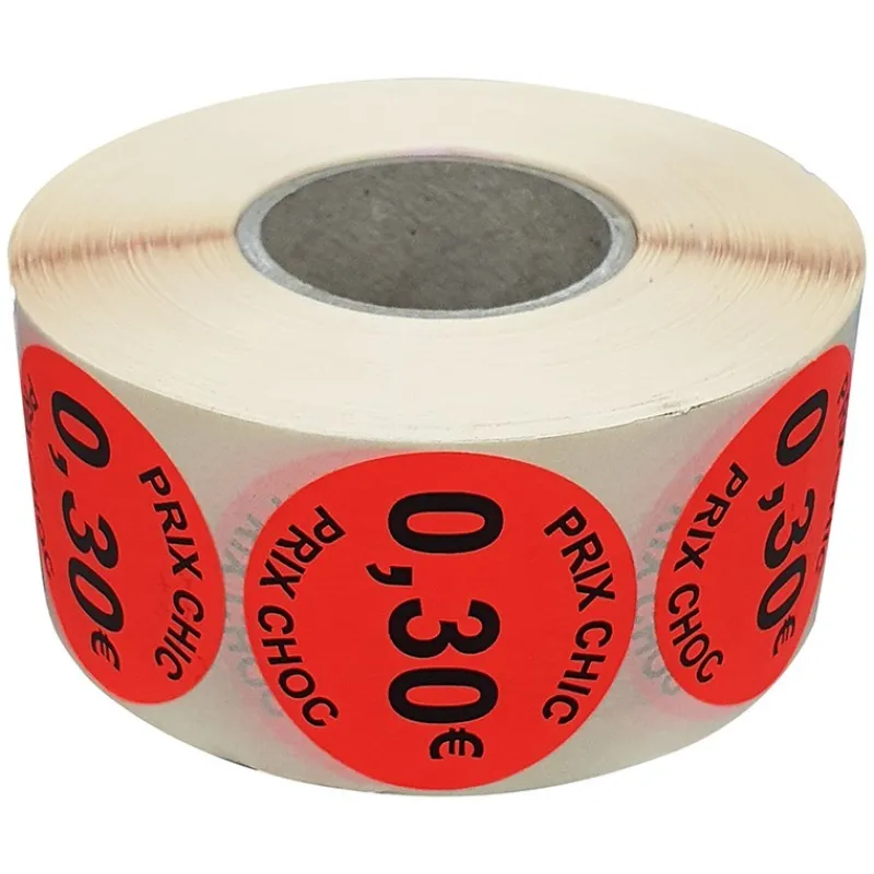 Panier Express Stickers promotionnel adhésif | 0,30€ | Autocollant soldes | Rouleau de 1000 étiquettes Hot