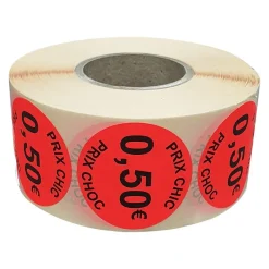 Panier Express Stickers promotionnel adhésif | 0.50€ | Autocollant soldes | Rouleau de 1000 étiquettes Cheap