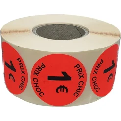 Panier Express Stickers promotionnel adhésif | 1€ | Autocollant soldes | Rouleau de 1000 étiquettes Shop