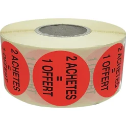 Panier Express Stickers promotionnel adhésif | 2 achetés 1 offert | Autocollant soldes | Rouleau de 1000 étiquettes Clearance