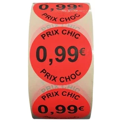 Panier Express Stickers promotionnel adhésif | 0.99€ | Autocollant soldes | Rouleau de 1000 étiquettes Fashion
