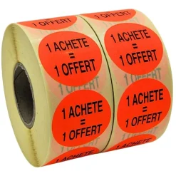 Panier Express Stickers Promotionnels Adhésifs | 1 Acheté 1 Offert | Autocollant Soldes | Rouleau de 2000 Étiquettes | Diamètre 40mm Best Sale
