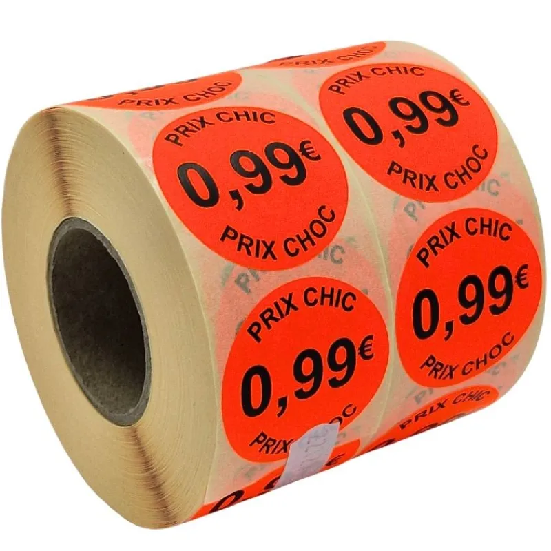 Panier Express Stickers Promotionnels Adhésifs | Autocollant Soldes | Rouleau de 2000 Étiquettes | Prix Choc 0,99€ | Diamètre 40mm New