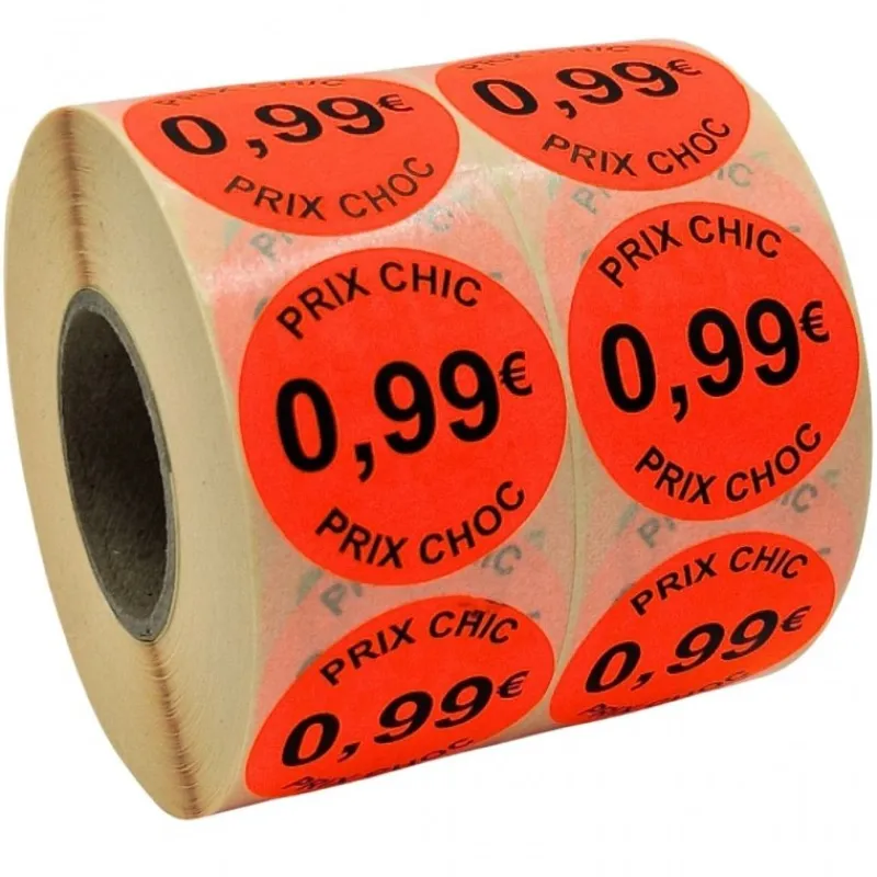 Panier Express Stickers Promotionnels Adhésifs | Autocollant Soldes | Rouleau de 2000 Étiquettes | Prix Choc 0,99€ | Diamètre 40mm New